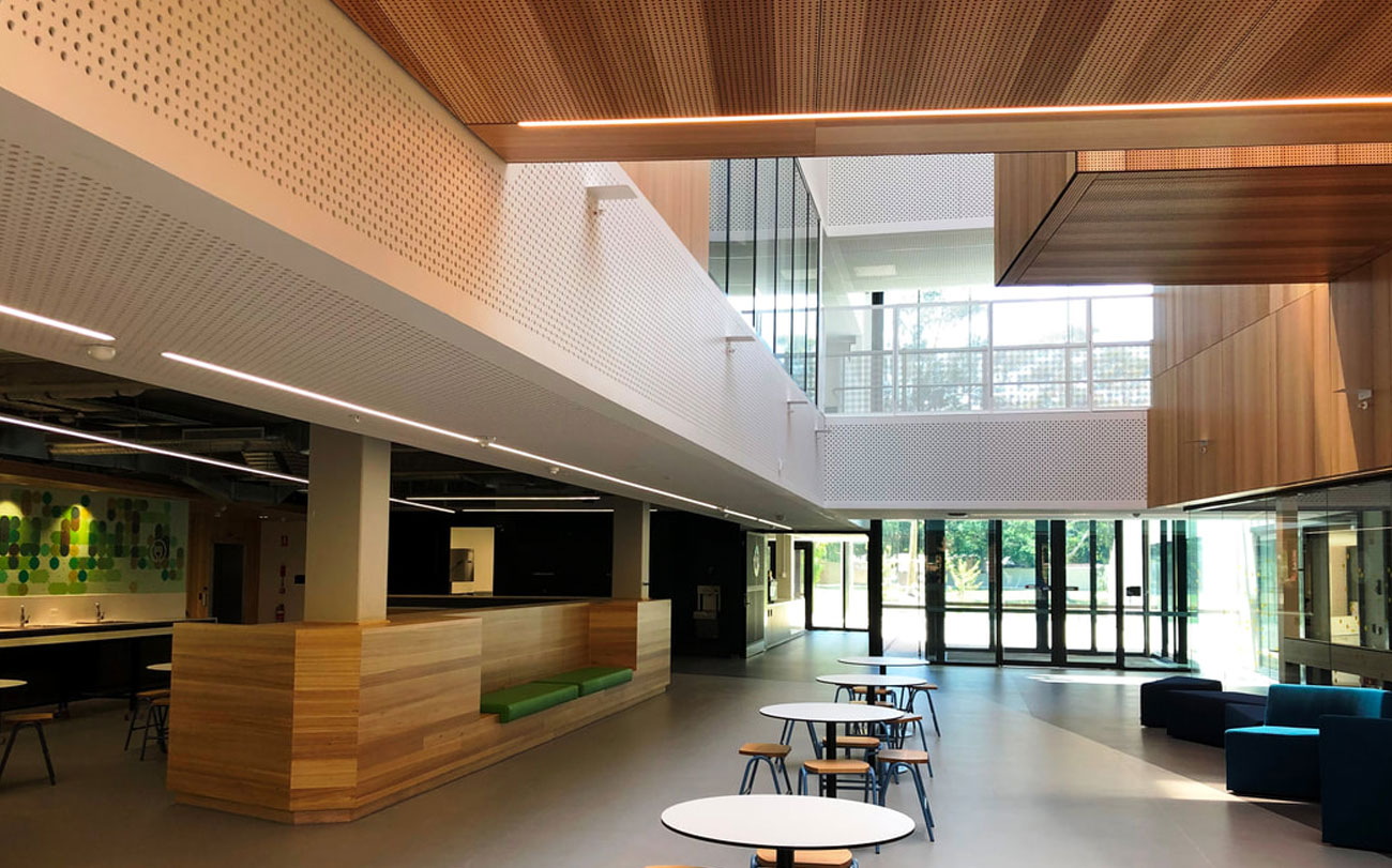 Perforated Acoustic MDF Plywood Panel Panel - Adelaide Botanic High School