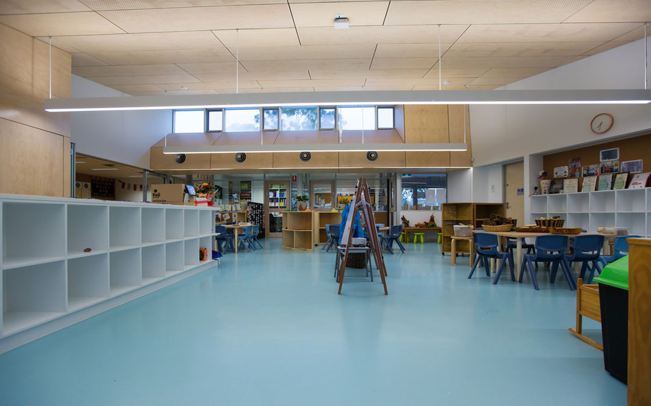Key Ply Acoustic Plywood Perforated Ceiling Panel Designed by Keystone Linings at Pimpala Pre School