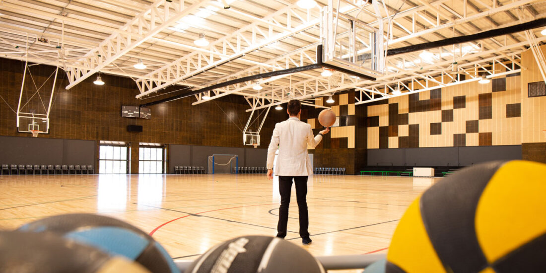 Slotted plywood panels designed by keystone linings at st francis de sales college