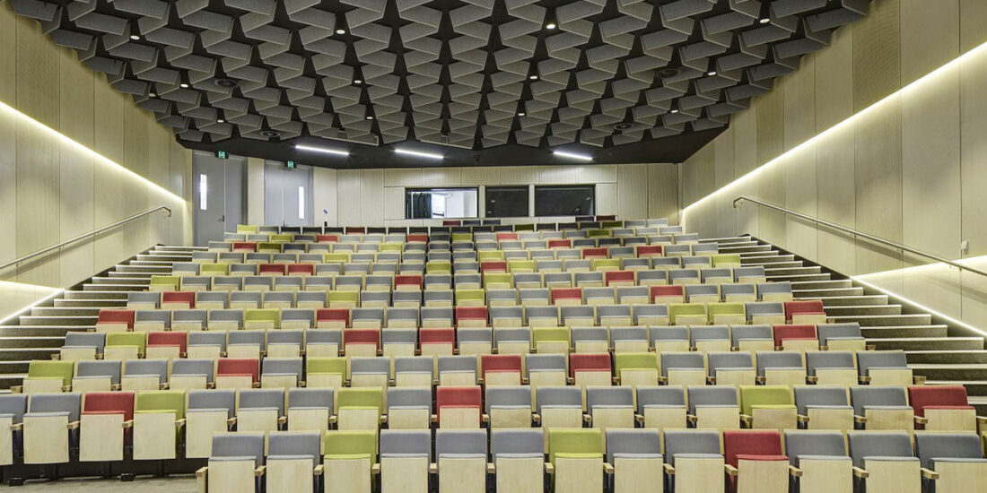 Birch plywood sheets ceiling panels designed by keystone linings at taronga institute of learning