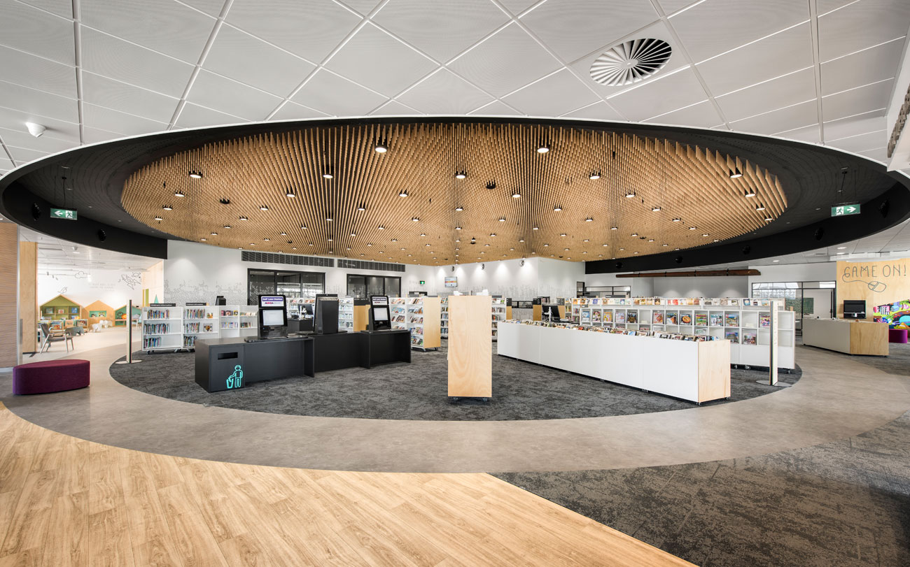 Acoustic MDF Plywood Ceiling Panel - The Alanda Library