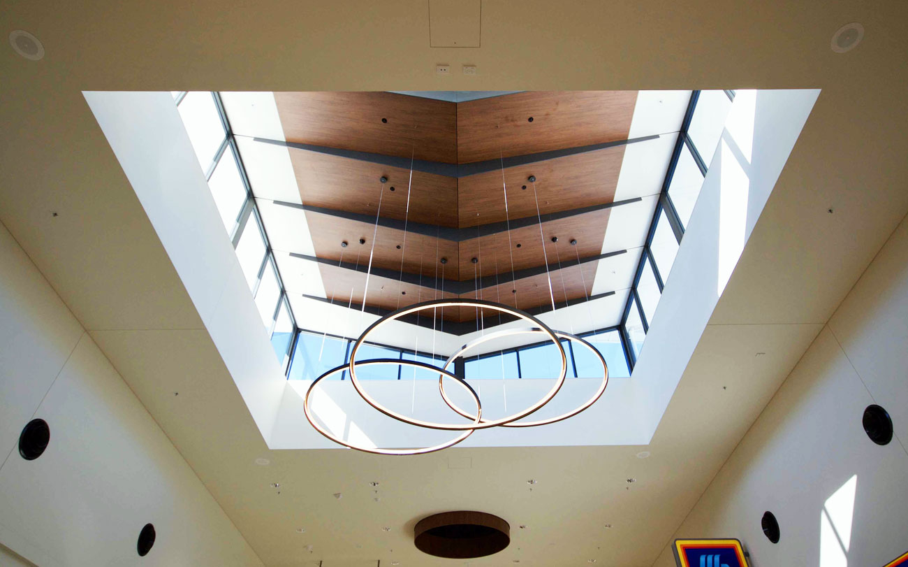 Key Nirvana Acoustic Plywood MDF Ceiling Panels Designed by Keystone Linings at Armada Arndale Shopping Centre