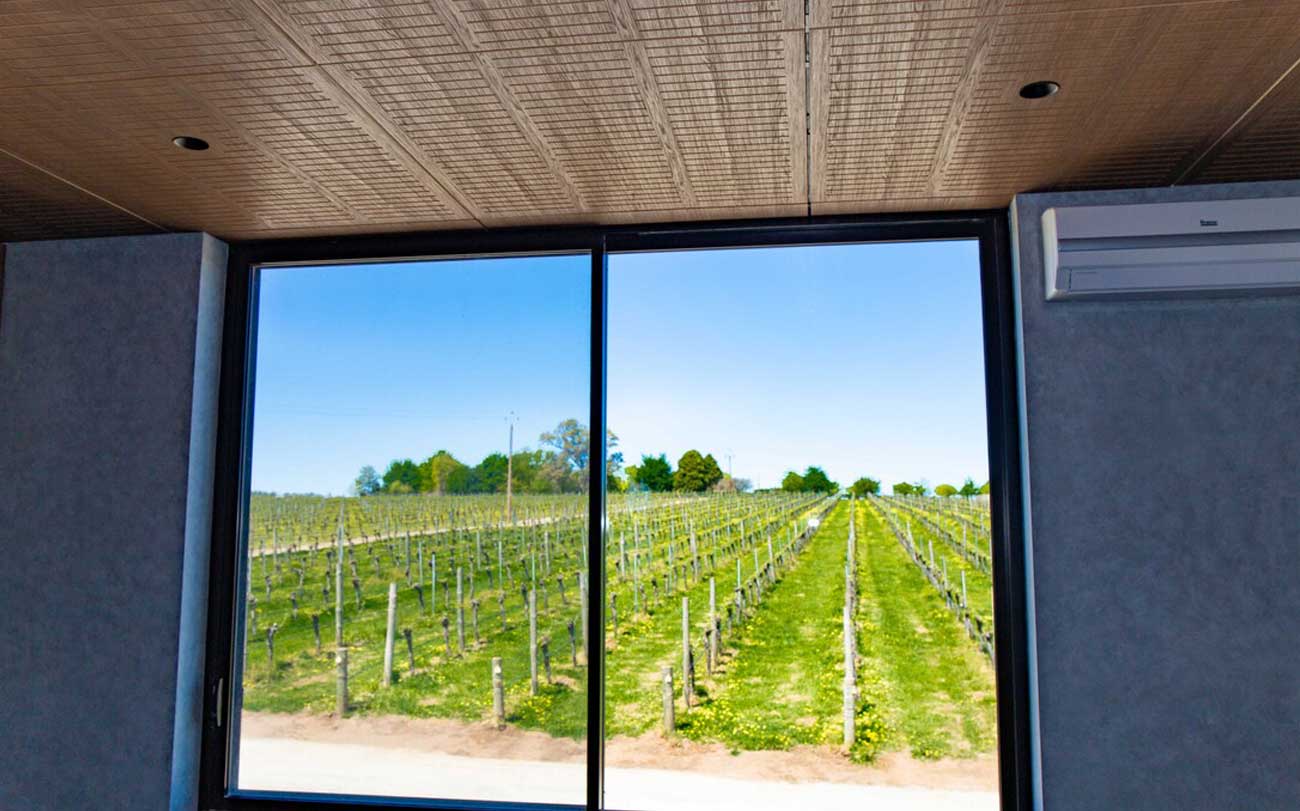 Key-Nirvana Acoustic Plywood ceiling panels Designed by Keystone Linings at Bird In Hand Winery Office
