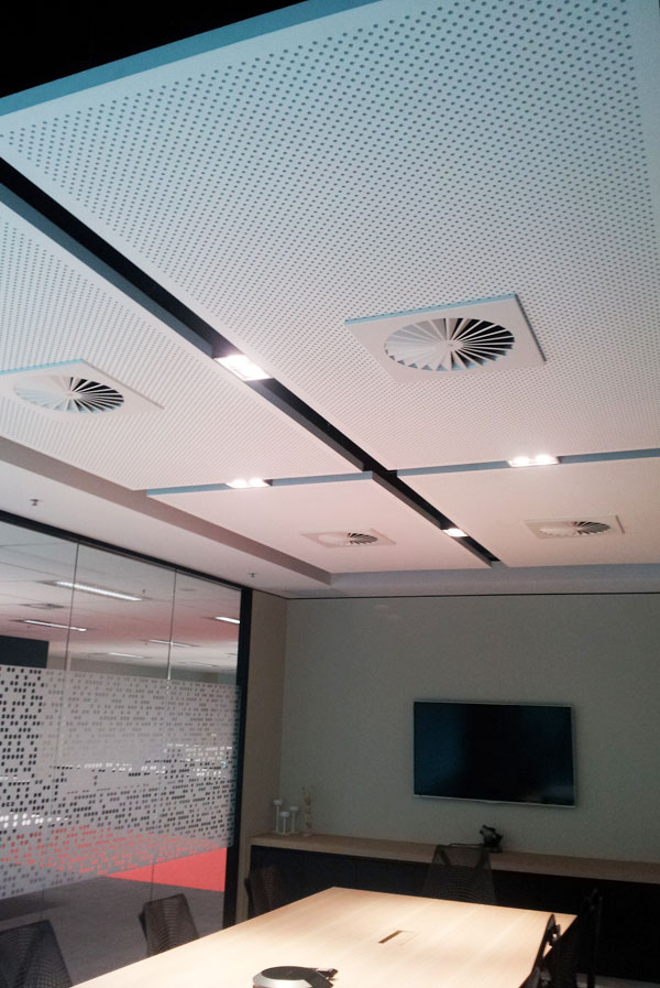 Perforated plasterboard plywood ceiling design panels - Carrington St