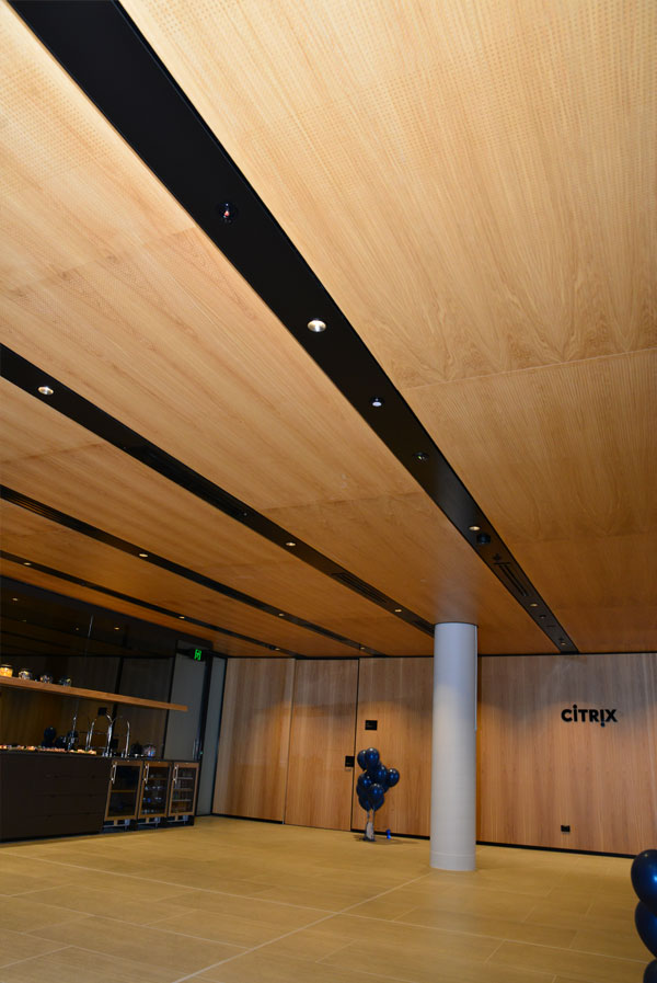 Key Lena Acoustic Plywood Ceiling Panel Designed by Keystone Linings at State Citrix Xclusive Fitout