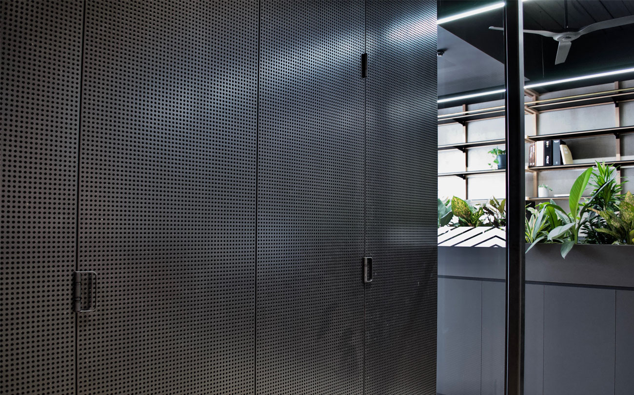Perforated Key Lena Wood Wall Panels at Contech office