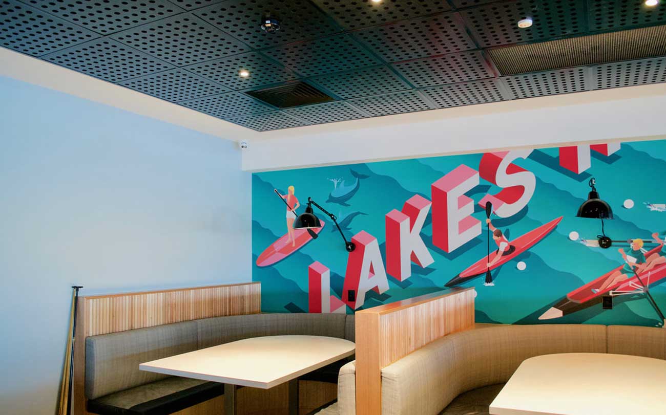 Key Lena Perforated Acoustic MDF Ceiling Panel Designed by Keystone Linings at The Lakes hotel