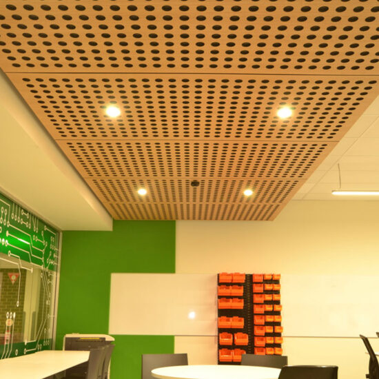 Key nirvana perforated ceiling panels designed by keystone linings at university of south australia