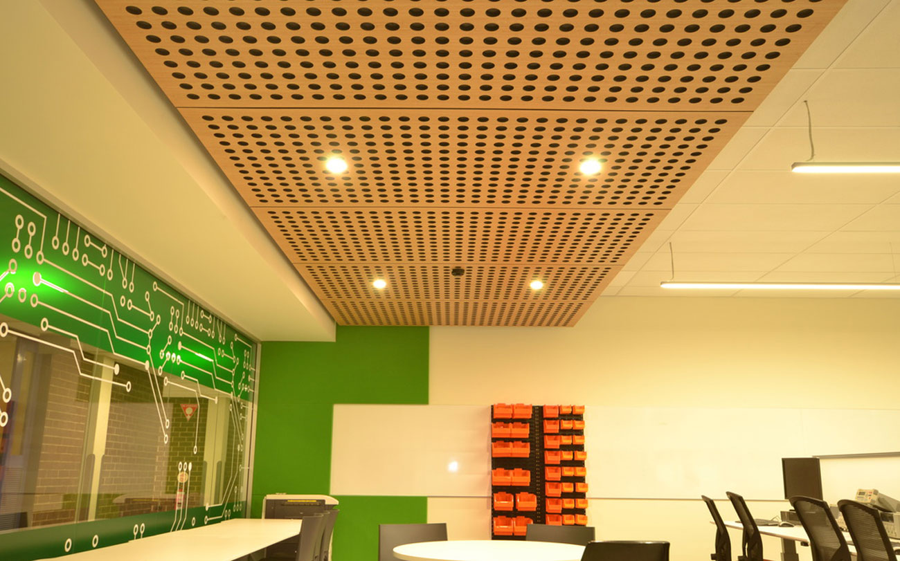 Perforated decorative ceiling panels - university of south australia