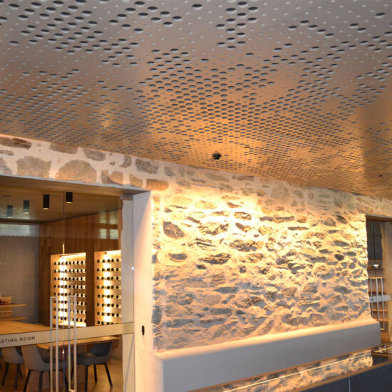 Perforated mdf key lena slotted panels at penfolds magill estate