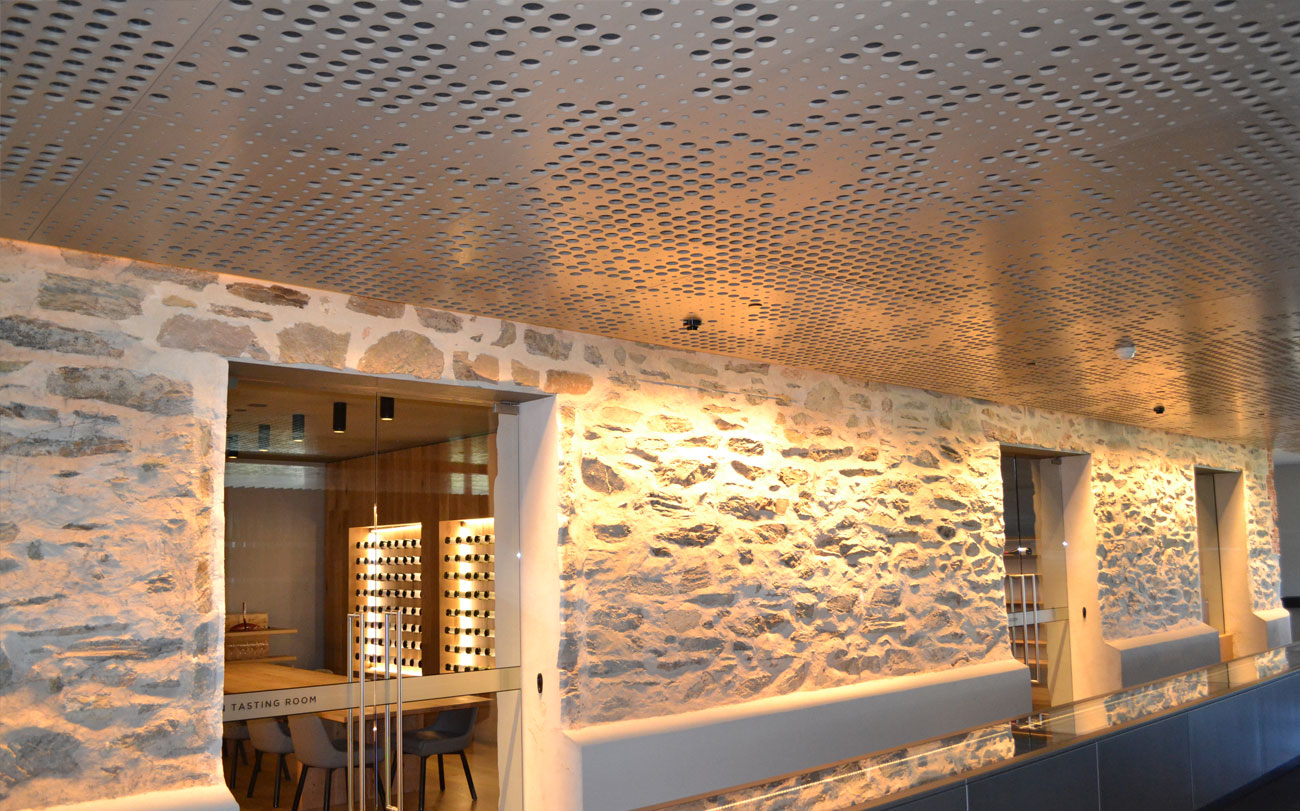 Perforated mdf key lena slotted panels at penfolds magill estate