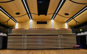 Key nirvana acoustic plywood ceiling panels designed by keystone linings at st lukes grammar school