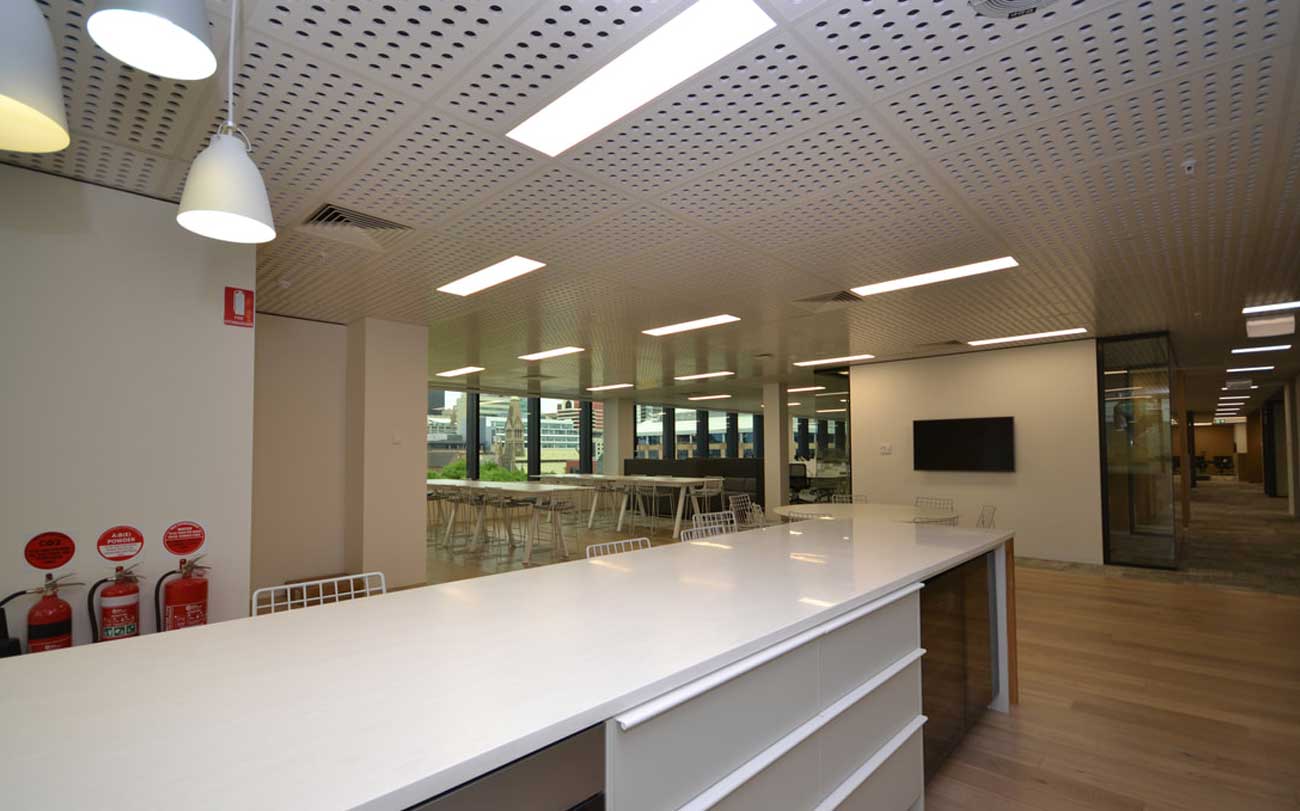 Perforated Key-Lena MDF Ceiling Panels at Grant Thornton Office