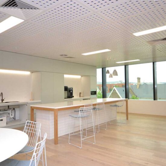 Key lena perforated acoustic mdf ceiling panels at grant thornton office