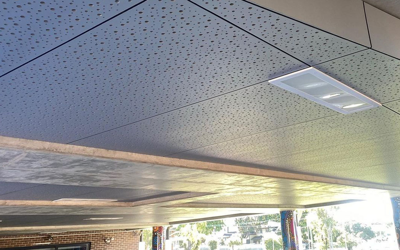 Perforated fibre cement (FC) plywood panels - Merrylands Public School