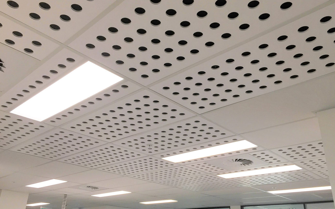 Perforated plywood cfc white ceiling panels - modbury hospital perforated cement ceiling tiles