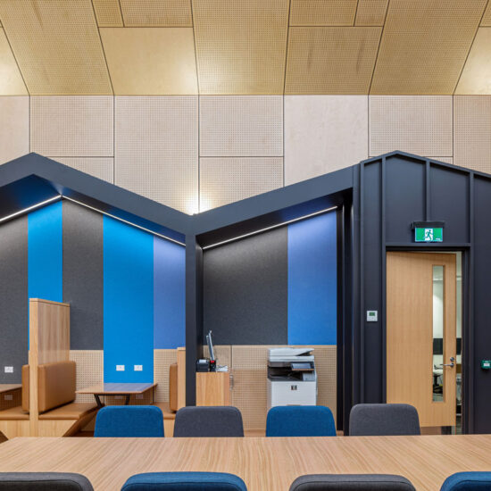 Acoustic panels for walls and ceilings by keystone linings at naracoorte library