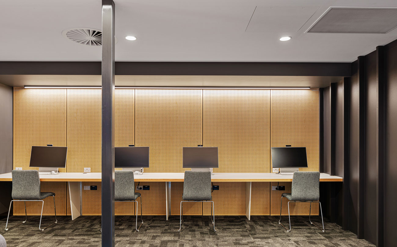 Key Ply Perforated Acoustic Wooden Wall Ceiling Panels Designed by Keystone Linings at Naracoorte Library